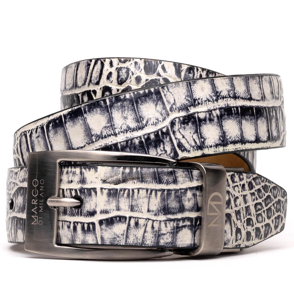 Marco Di Milano Crocodile Belt Antique Newspaper - Dudes Boutique