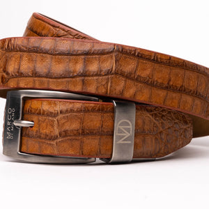 Marco Di Milano Crocodile Belt Cognac - Dudes Boutique