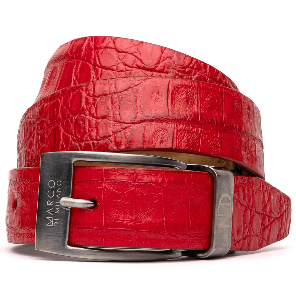 Marco Di Milano Crocodile Belt Red - Dudes Boutique