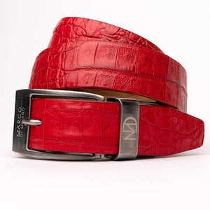 Marco Di Milano Crocodile Belt Red - Dudes Boutique