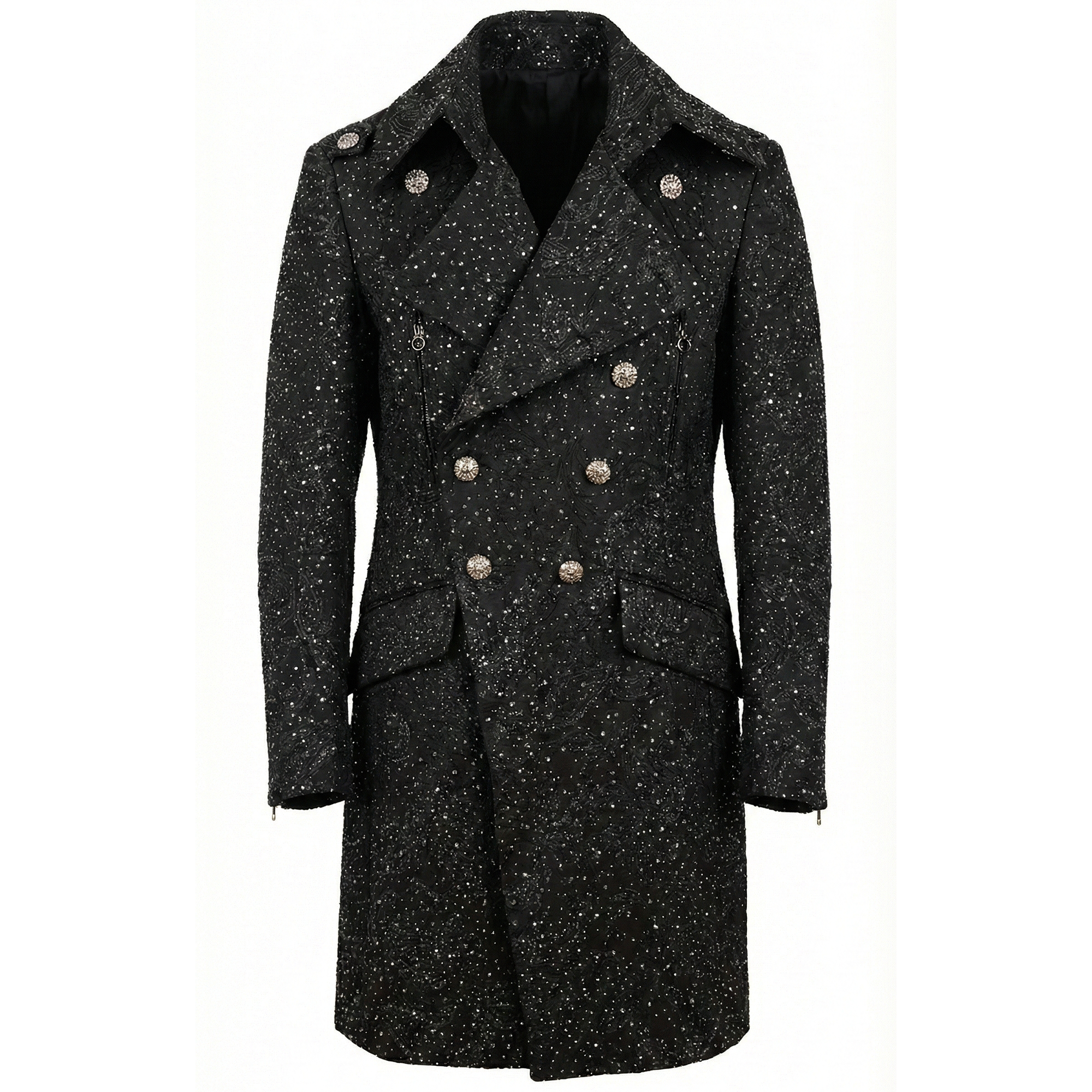 Angelino Crystal Noir Stardust Overcoat