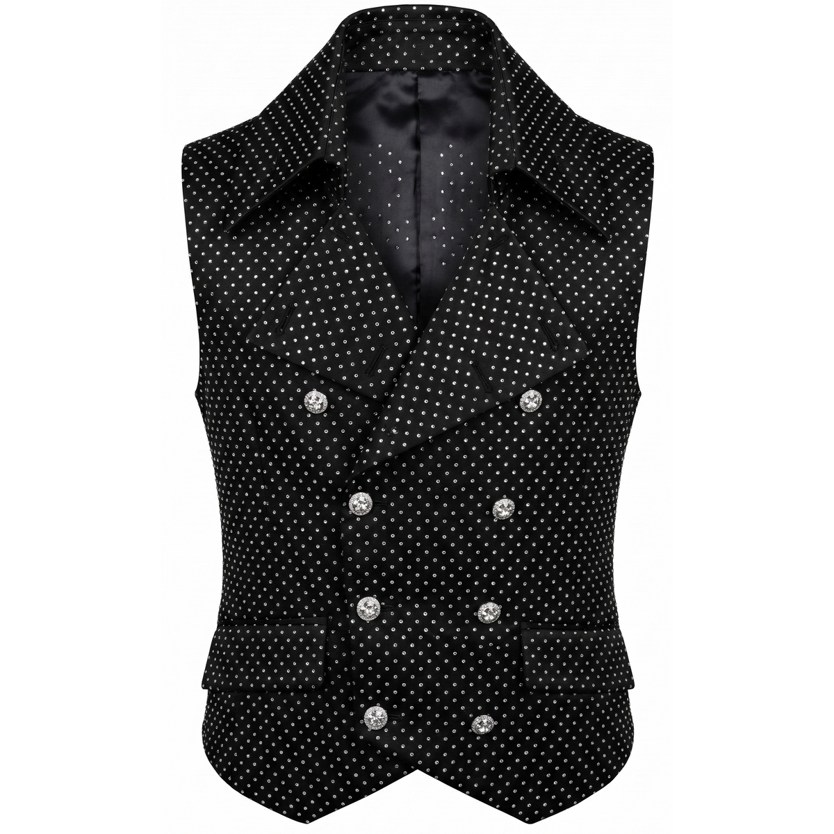 Angelino Crystal Obsidian Monarch vest with crystal detailing
