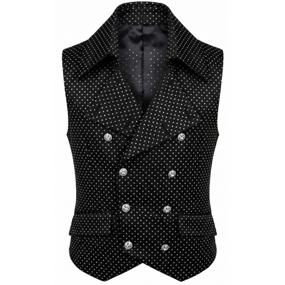 Angelino Crystal Obsidian Monarch vest with crystal detailing