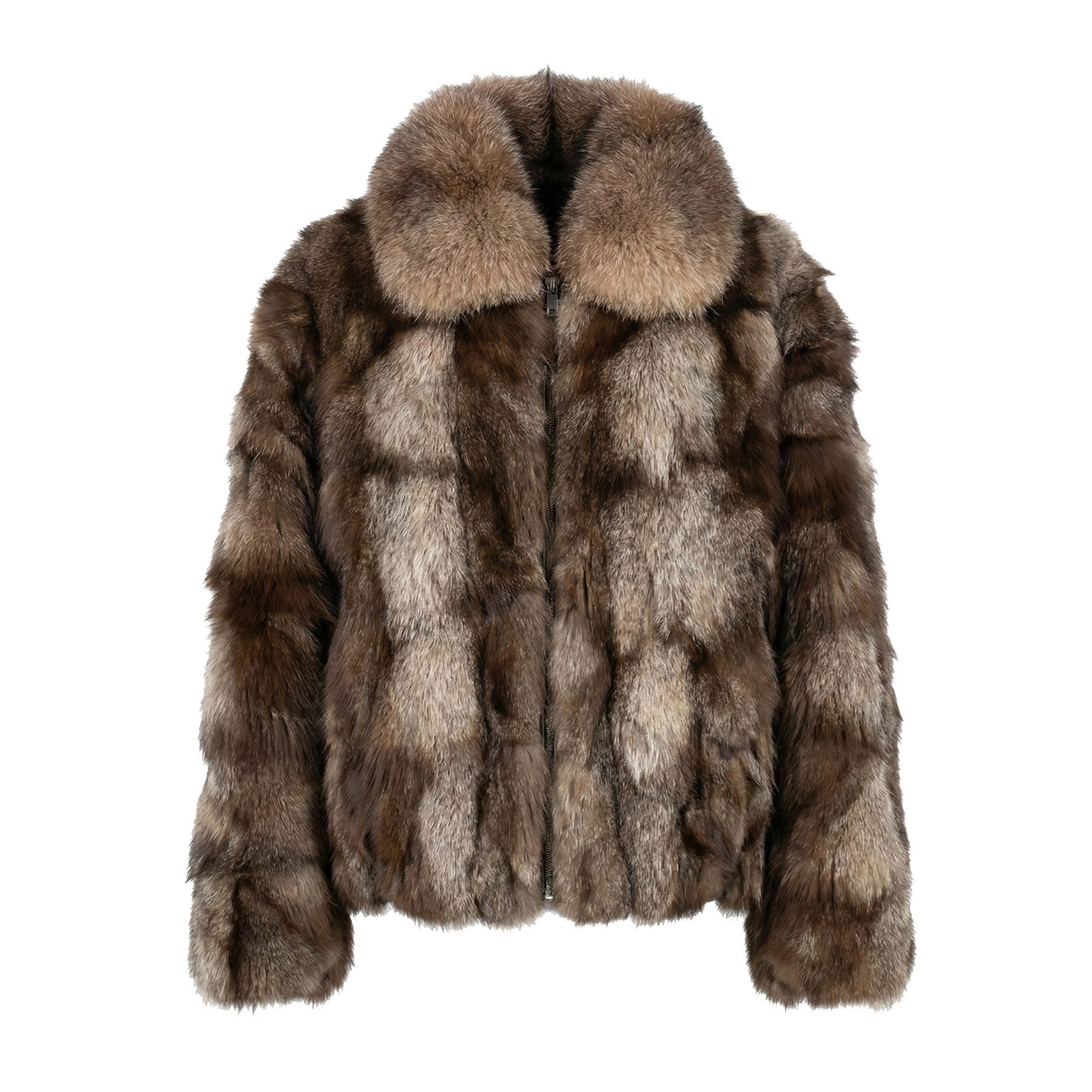 Kashani Men's Diamond Cut Crystal Fox Fur Coat