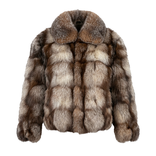 Kashani Men's Natural Crystal Fox Fur Coat