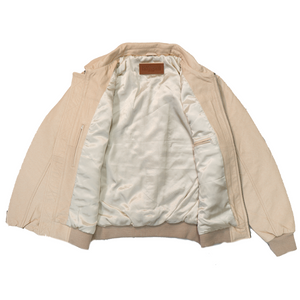 Kashani Cream Lambskin Bomber Jacket - Dudes Boutique