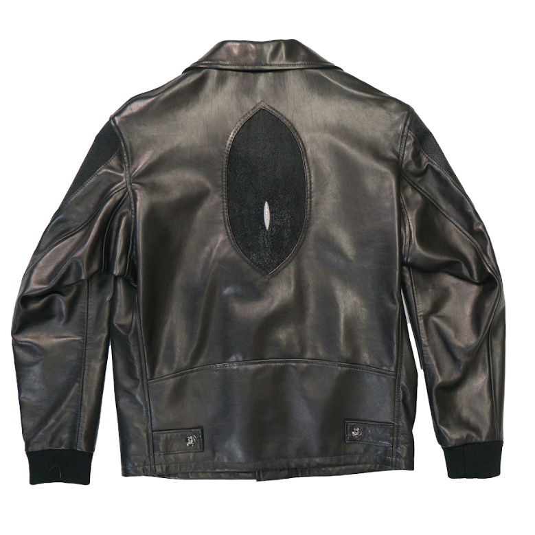 Kashani Black Stingray / Lambskin Motorcycle Jacket - Dudes Boutique