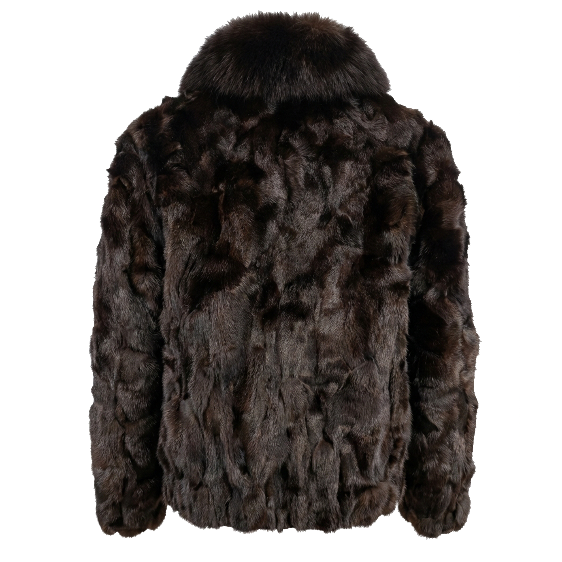 Kashani Men's Brown Diamond Cut Fox Fur Coat