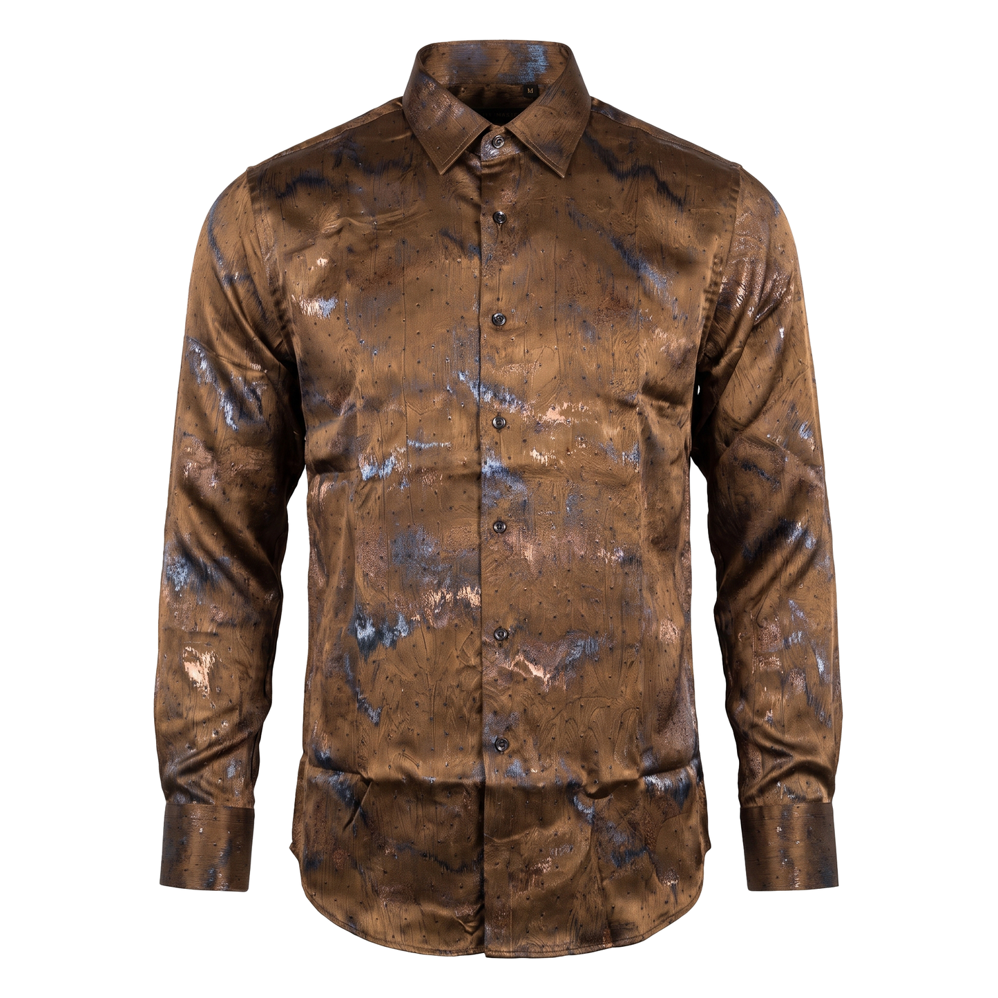 DeNiko Brown Crystal Dress Shirt
