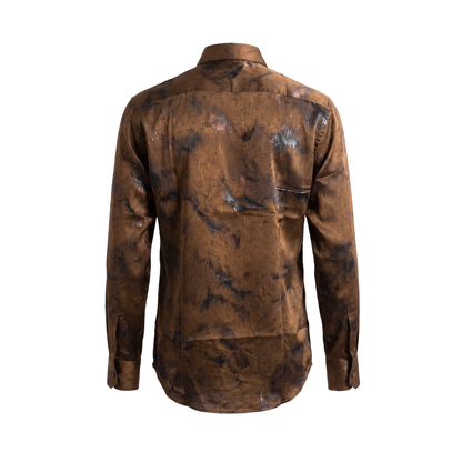 DeNiko Brown Crystal Dress Shirt