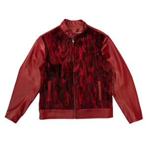 Kashani Red Persian Lamb Front Lambskin Jacket - Dudes Boutique