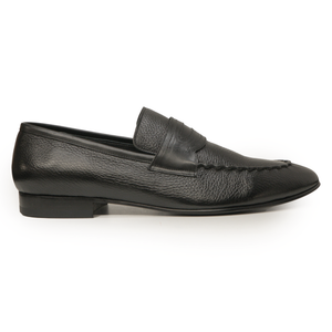 Kashani Black Deer Skin Penny Loafers - Dudes Boutique