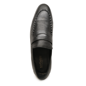 Kashani Black Deer Skin Penny Loafers - Dudes Boutique