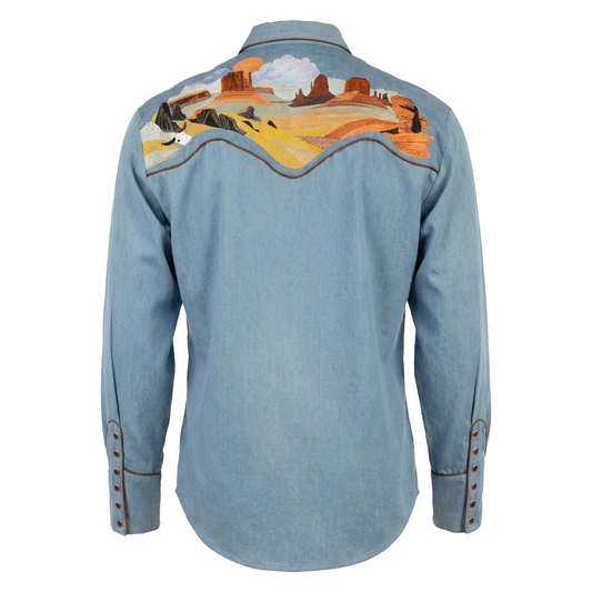 Scully Men’s Buffalo Desert Embroidered Western Shirt
