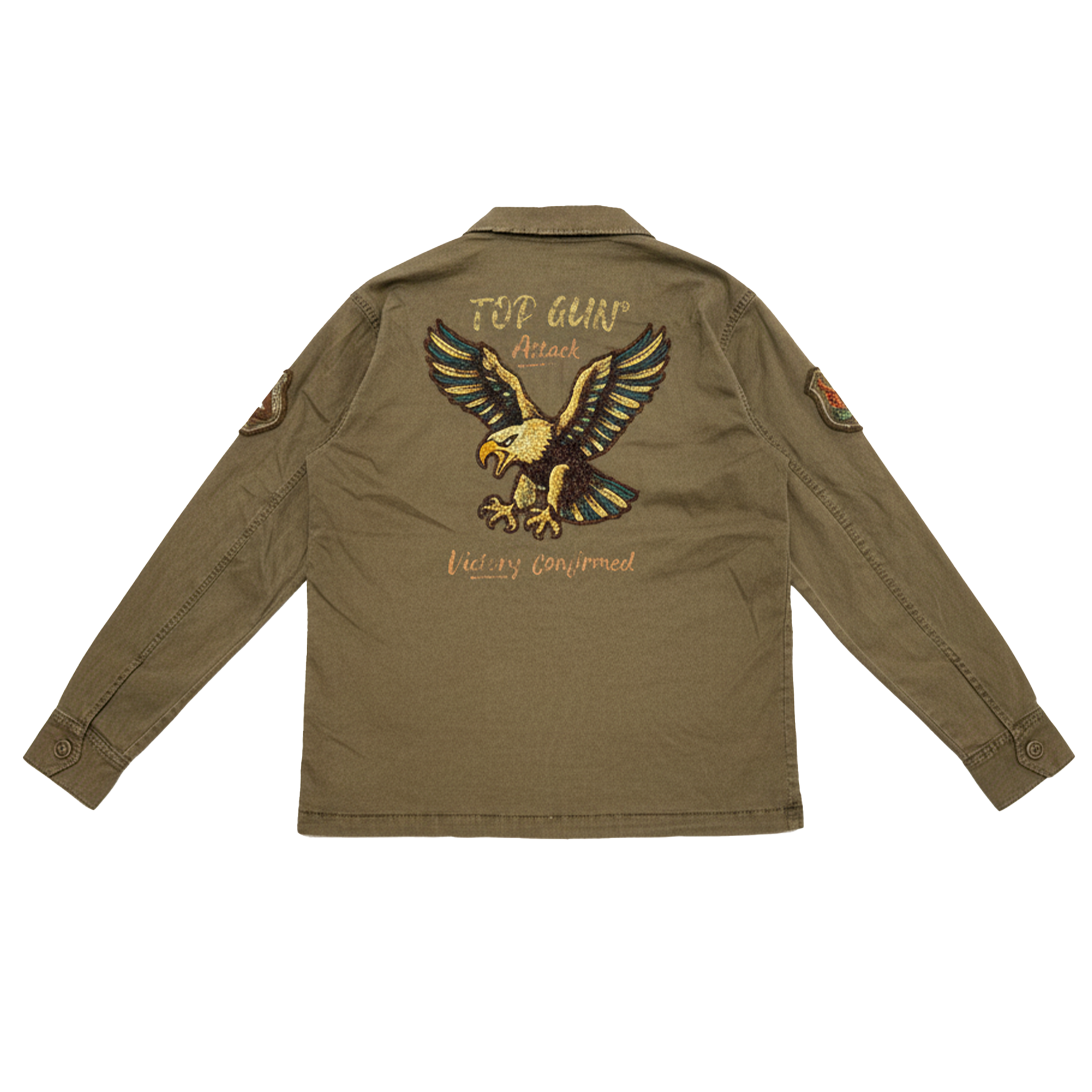 Top Gun Green Military Eagle Shirt