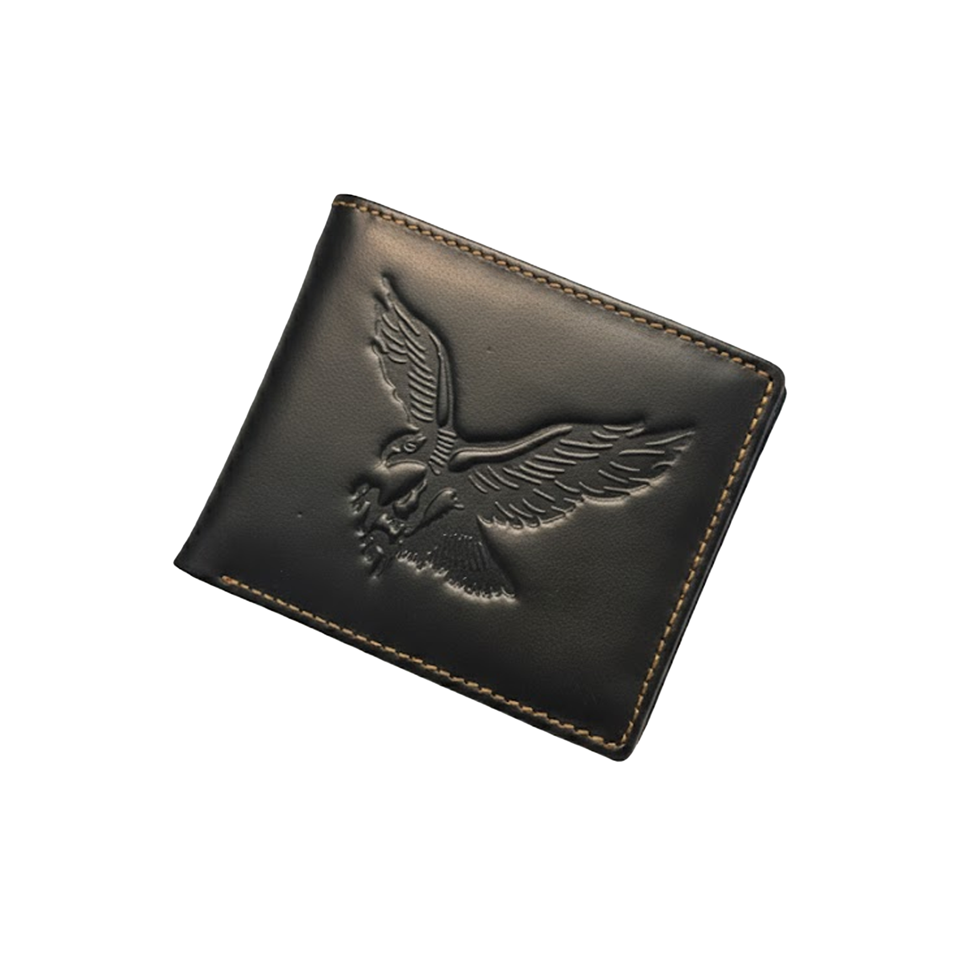 Kashani Black Leather Eagle Wallet