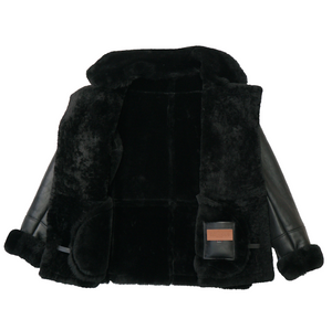 Kashani Black Persian Lamb Shearling Coat - Dudes Boutique