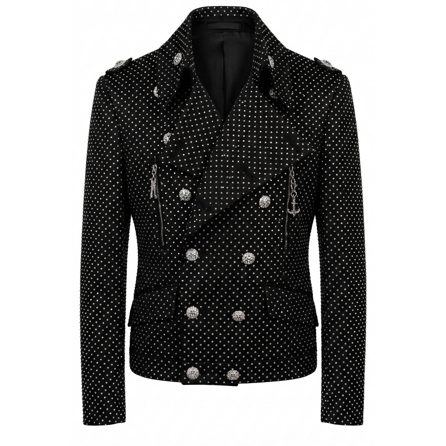 Angelino Crystal Obsidian Monarch Jacket