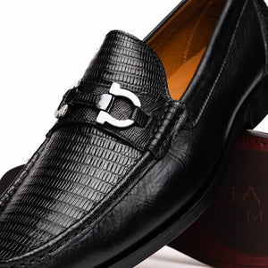 Marco Di Milano Enzo Black Lizard Bit Loafers - Dudes Boutique