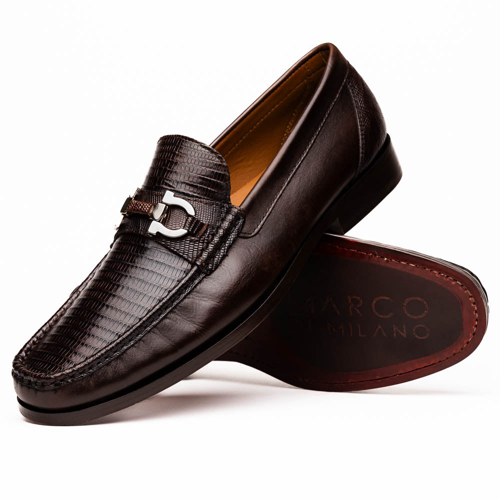 Marco Di Milano Enzo Brown Lizard Bit Loafers - Dudes Boutique