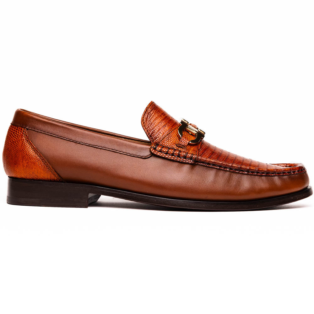 Marco Di Milano Enzo Cognac Lizard Bit Loafers - Dudes Boutique