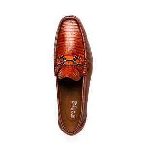 Marco Di Milano Enzo Cognac Lizard Bit Loafers - Dudes Boutique