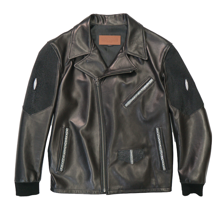 Kashani Black Stingray / Lambskin Motorcycle Jacket - Dudes Boutique