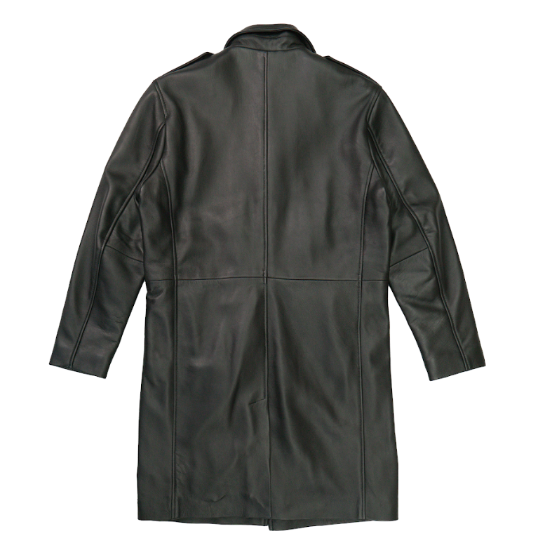 Kashani Black Lambskin Trench Coat - Dudes Boutique