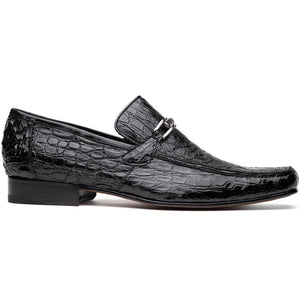 Marco Di Milano Fabro Black Caiman Crocodile Bit Loafers - Dudes Boutique