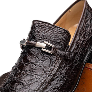 Marco Di Milano Fabro Brown Caiman Crocodile Bit Loafers - Dudes Boutique