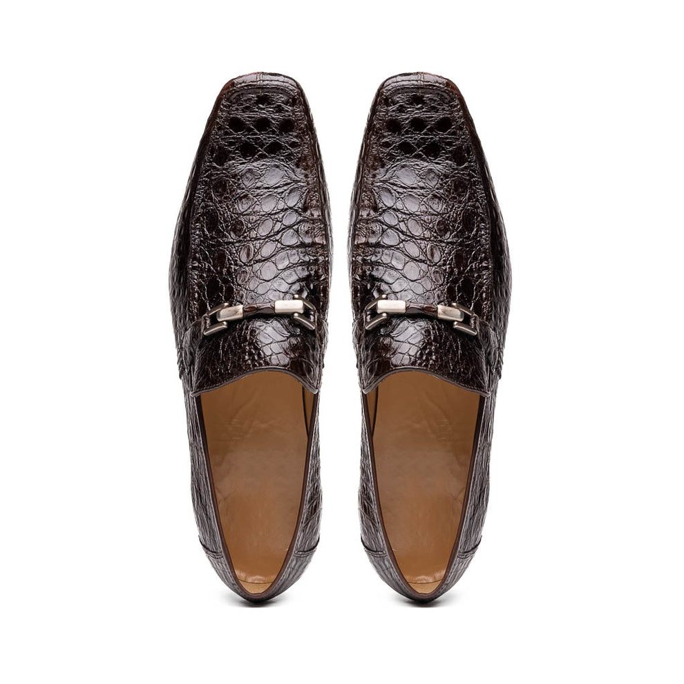 Marco Di Milano Fabro Brown Caiman Crocodile Bit Loafers - Dudes Boutique