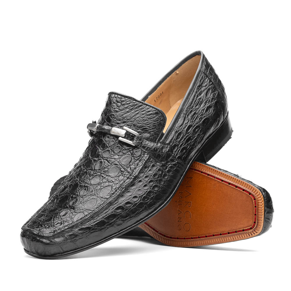 Marco Di Milano Fabro Grey Caiman Crocodile Bit Loafers - Dudes Boutique