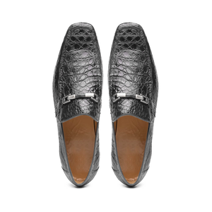 Marco Di Milano Fabro Grey Caiman Crocodile Bit Loafers - Dudes Boutique