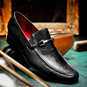 Marco Di Milano Fabro Black Lizard Bit Loafers - Dudes Boutique