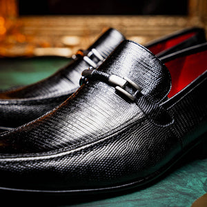 Marco Di Milano Fabro Black Lizard Bit Loafers - Dudes Boutique