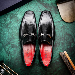 Marco Di Milano Fabro Black Lizard Bit Loafers - Dudes Boutique