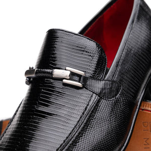 Marco Di Milano Fabro Black Lizard Bit Loafers - Dudes Boutique