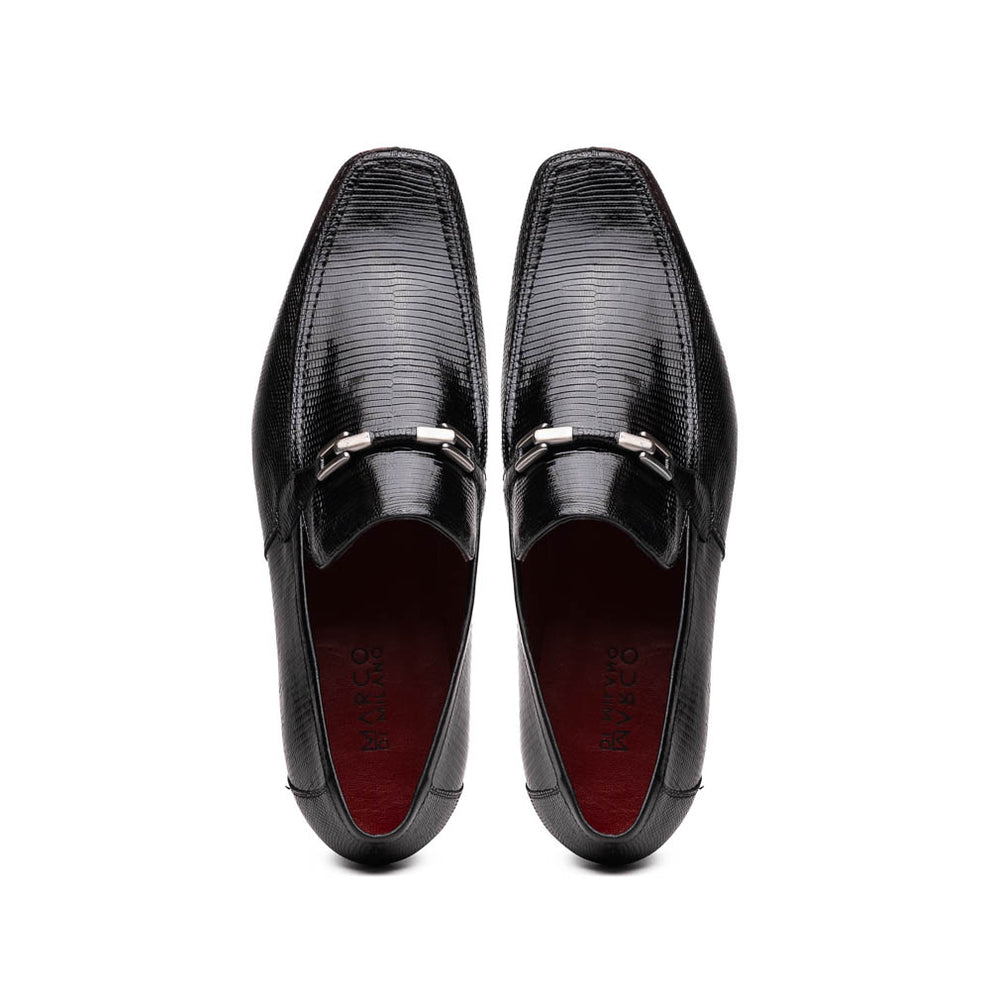 Marco Di Milano Fabro Black Lizard Bit Loafers - Dudes Boutique