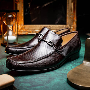 Marco Di Milano Fabro Brown Lizard Bit Loafers - Dudes Boutique