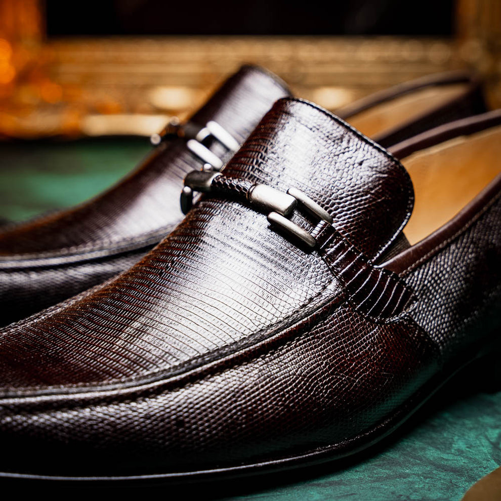 Marco Di Milano Fabro Brown Lizard Bit Loafers - Dudes Boutique