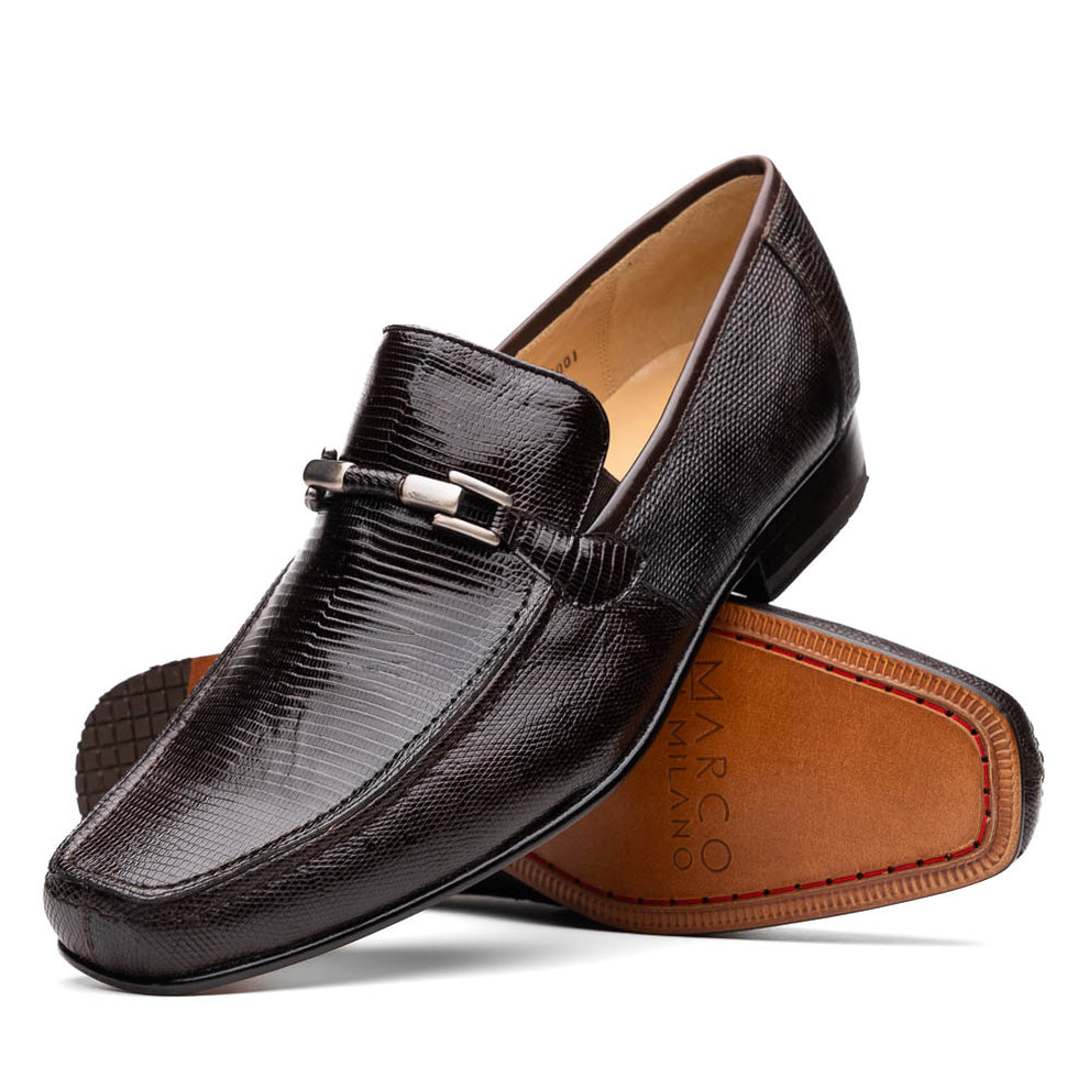 Marco Di Milano Fabro Brown Lizard Bit Loafers - Dudes Boutique