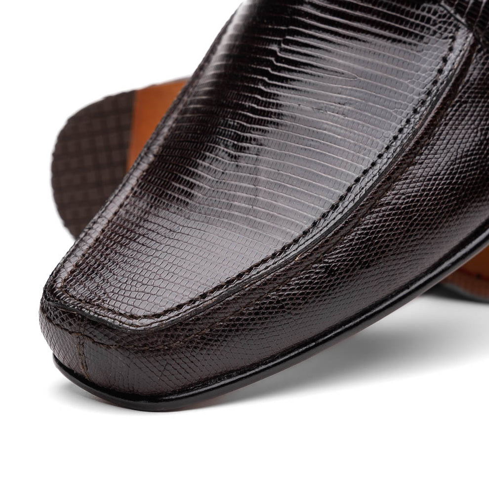 Marco Di Milano Fabro Brown Lizard Bit Loafers - Dudes Boutique