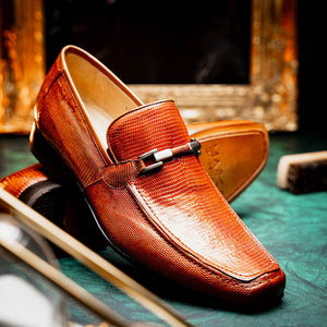 Marco Di Milano Fabro Cognac Lizard Bit Loafers - Dudes Boutique