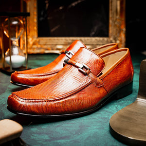 Marco Di Milano Fabro Cognac Lizard Bit Loafers - Dudes Boutique