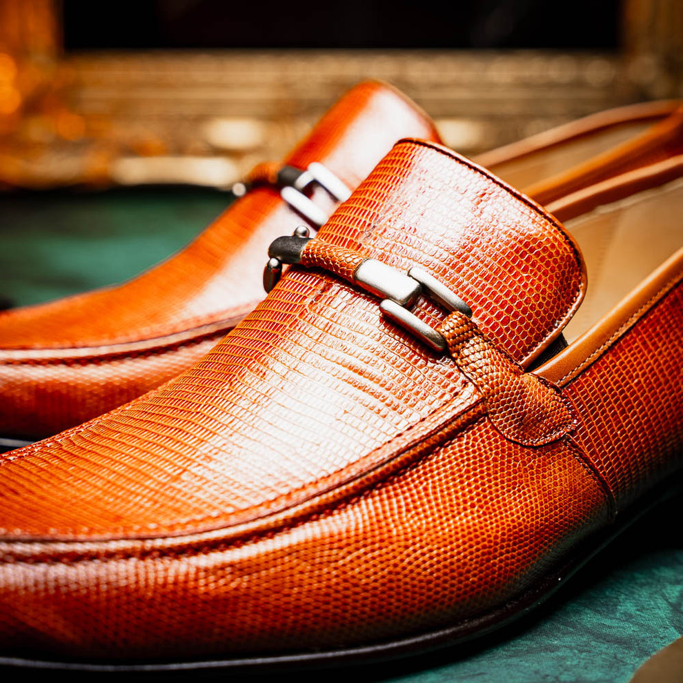 Marco Di Milano Fabro Cognac Lizard Bit Loafers - Dudes Boutique