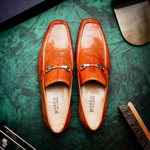 Marco Di Milano Fabro Cognac Lizard Bit Loafers - Dudes Boutique