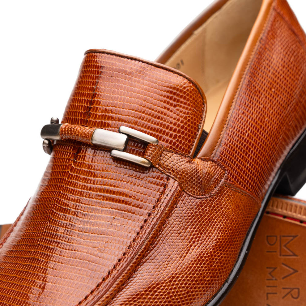 Marco Di Milano Fabro Cognac Lizard Bit Loafers - Dudes Boutique