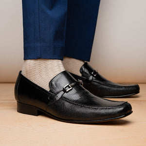 Marco Di Milano Fabro Black Lizard Bit Loafers - Dudes Boutique