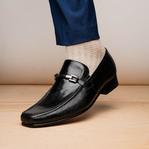 Marco Di Milano Fabro Black Lizard Bit Loafers - Dudes Boutique