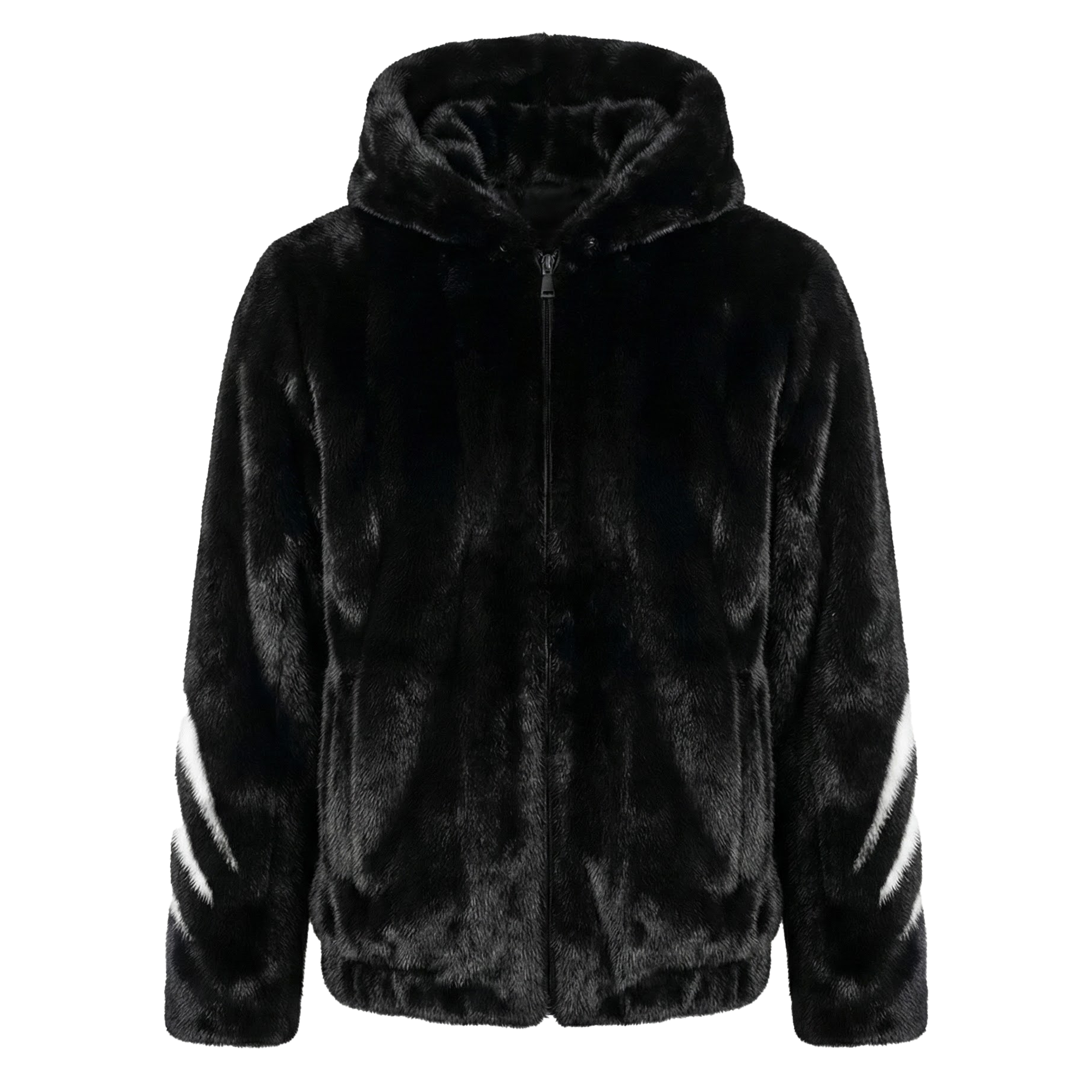 Kashani Black Falcon Mink Fur Hooded Jacket